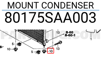 Honda 80175SAA003 MOUNT CONDENSER