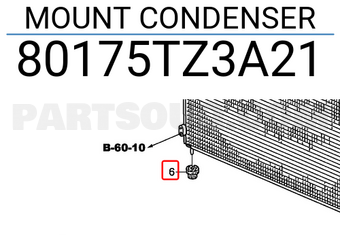 Honda 80175TZ3A21 MOUNT CONDENSER