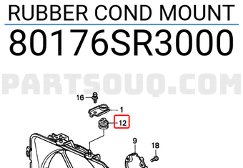 Honda 80176SR3000 RUBBER COND MOUNT