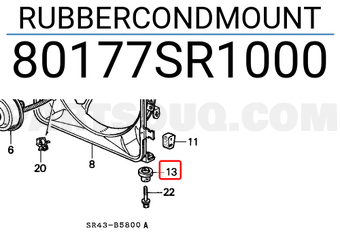 Honda 80177SR1000 RUBBERCONDMOUNT