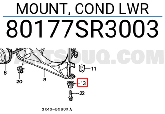 Honda 80177SR3003 MOUNT, COND LWR