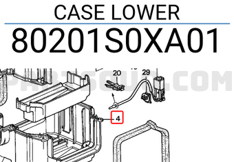 Honda 80201S0XA01 CASE LOWER
