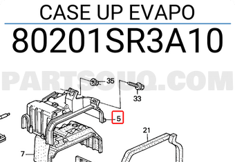 Honda 80201SR3A10 CASE UP EVAPO