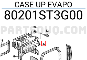 Honda 80201ST3G00 CASE UP EVAPO