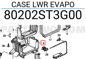 Honda 80202ST3G00 CASE LWR EVAPO