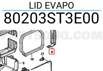 Honda 80203ST3E00 LID EVAPO