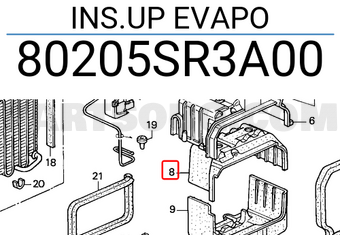 Honda 80205SR3A00 INS.UP EVAPO