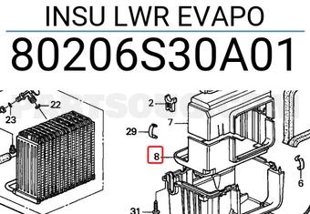 Honda 80206S30A01 INSU LWR EVAPO