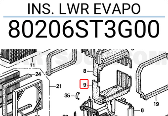 Honda 80206ST3G00 INS. LWR EVAPO