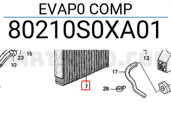Honda 80210S0XA01 EVAP0 COMP