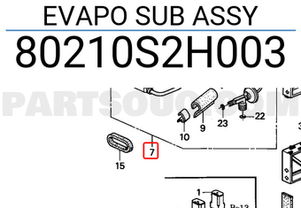 Honda 80210S2H003 EVAPO SUB ASSY