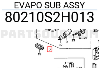 Honda 80210S2H013 EVAPO SUB ASSY