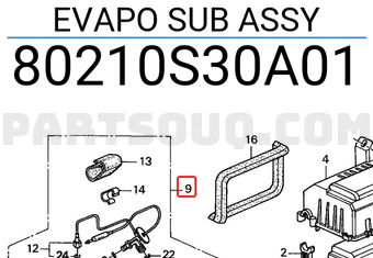 Honda 80210S30A01 EVAPO SUB ASSY