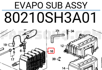 Honda 80210SH3A01 EVAPO SUB ASSY