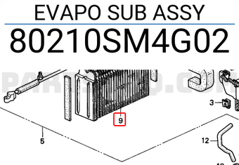 Honda 80210SM4G02 EVAPO SUB ASSY