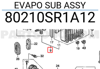 Honda 80210SR1A12 EVAPO SUB ASSY