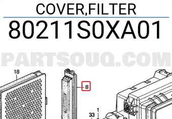 Honda 80211S0XA01 COVER,FILTER
