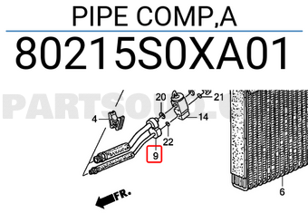 Honda 80215S0XA01 PIPE COMP,A