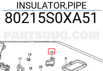 Honda 80215S0XA51 INSULATOR,PIPE
