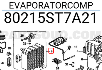 Honda 80215ST7A21 EVAPORATORCOMP