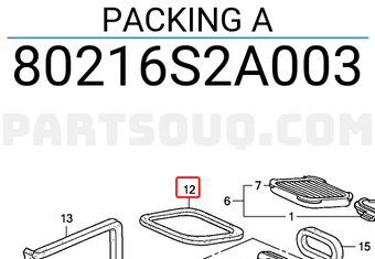 Honda 80216S2A003 PACKING A