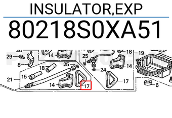 Honda 80218S0XA51 INSULATOR,EXP
