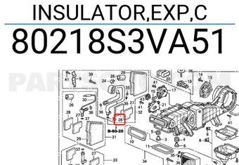 Honda 80218S3VA51 INSULATOR,EXP,C