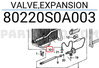 Honda 80220S0A003 VALVE,EXPANSION