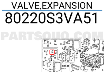 Honda 80220S3VA51 VALVE,EXPANSION