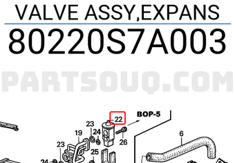 Honda 80220S7A003 VALVE ASSY,EXPANS