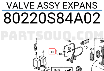 Honda 80220S84A02 VALVE ASSY EXPANS
