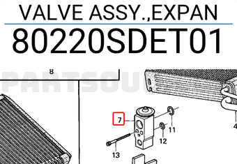 Honda 80220SDET01 VALVE ASSY.,EXPAN