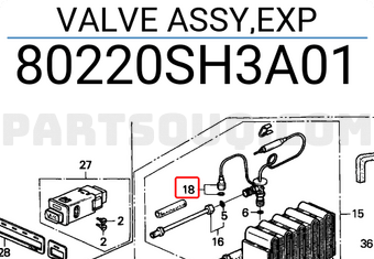 Honda 80220SH3A01 VALVE ASSY,EXP