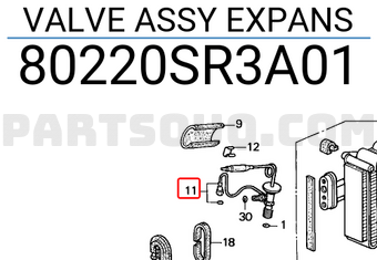 Honda 80220SR3A01 VALVE ASSY EXPANS