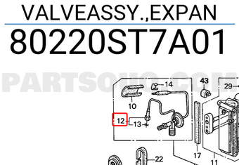 Honda 80220ST7A01 VALVEASSY.,EXPAN