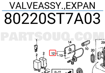 Honda 80220ST7A03 VALVEASSY.,EXPAN