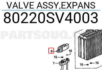 Honda 80220SV4003 VALVE ASSY,EXPANS