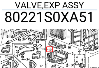 Honda 80221S0XA51 VALVE,EXP ASSY