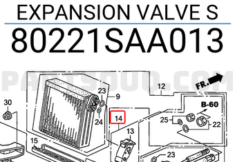 Honda 80221SAA013 EXPANSION VALVE S
