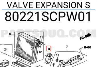 Honda 80221SCPW01 VALVE EXPANSION S