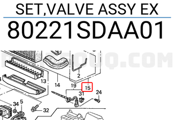 Honda 80221SDAA01 SET,VALVE ASSY EX