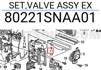 Honda 80221SNAA01 SET,VALVE ASSY EX