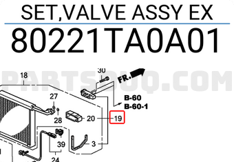 Honda 80221TA0A01 SET,VALVE ASSY EX
