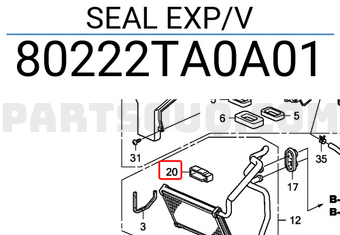 Honda 80222TA0A01 SEAL EXP/V