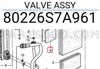 Honda 80226S7A961 VALVE ASSY