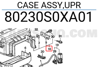 Honda 80230S0XA01 CASE ASSY,UPR