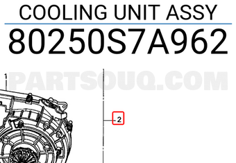 Honda 80250S7A962 COOLING UNIT ASSY