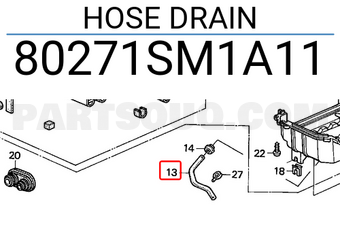 Honda 80271SM1A11 HOSE DRAIN