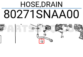 Honda 80271SNAA00 HOSE,DRAIN