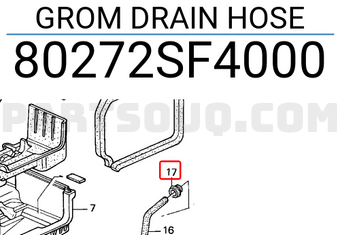 Honda 80272SF4000 GROM DRAIN HOSE